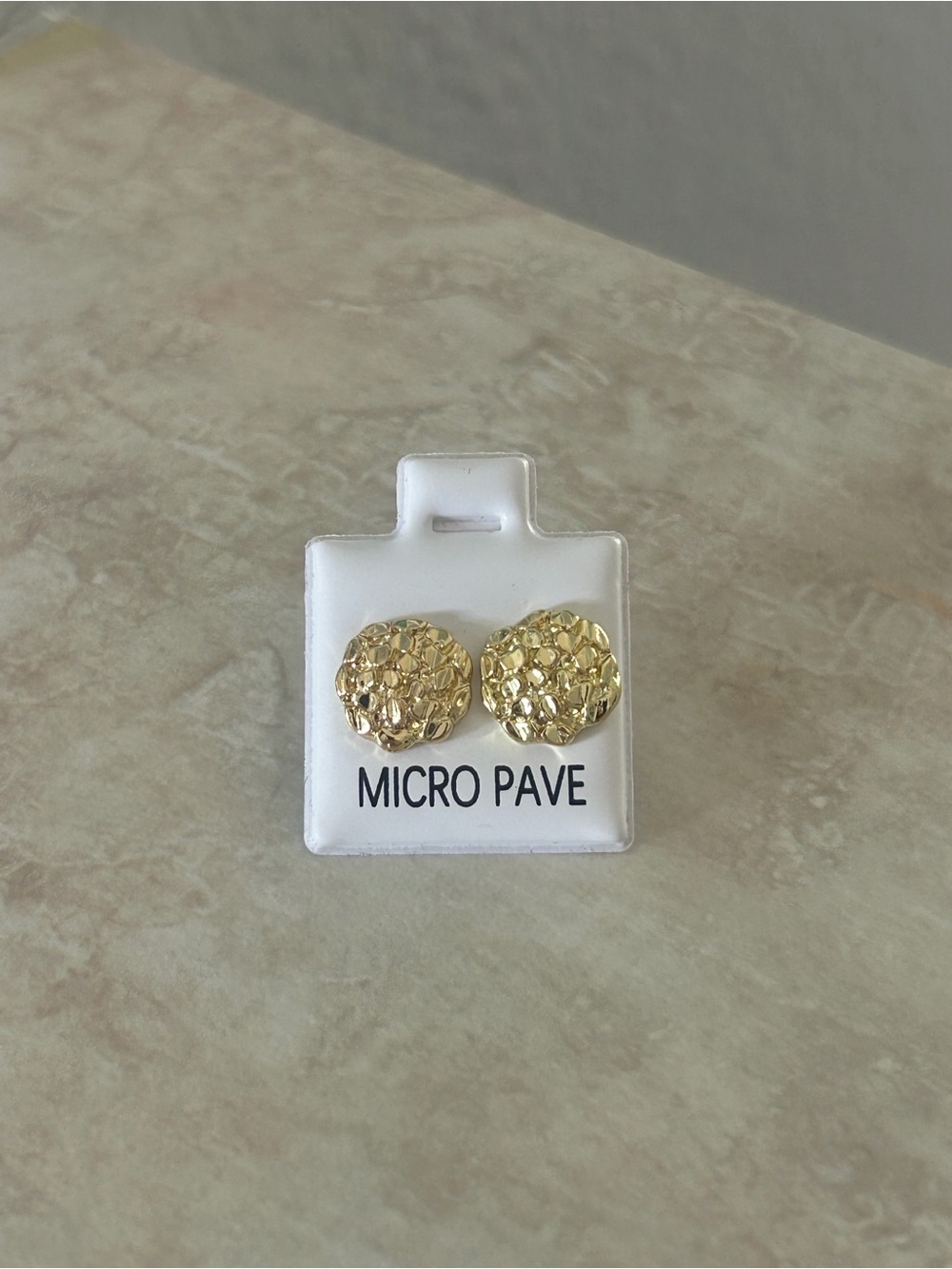 14k gold plated round nugget earrings in size 10mm